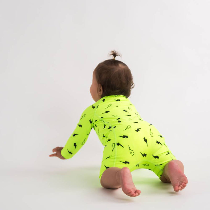 Nestling | Neon by Nestling Shortie Swimmers - Green Bolts