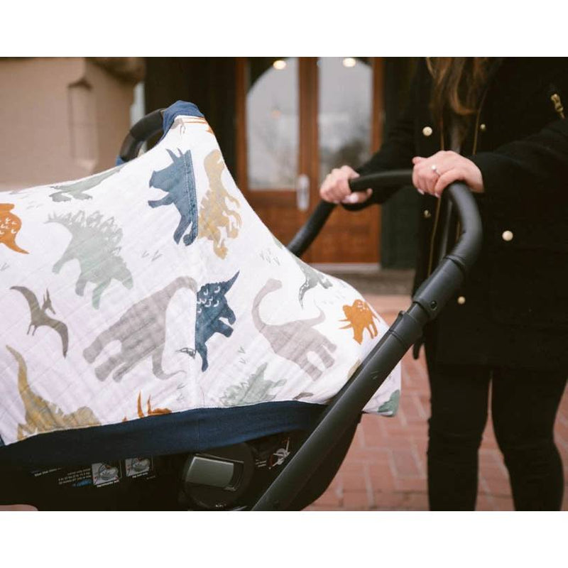 Little Unicorn: Muslin Car Seat Canopy - Dino Friends