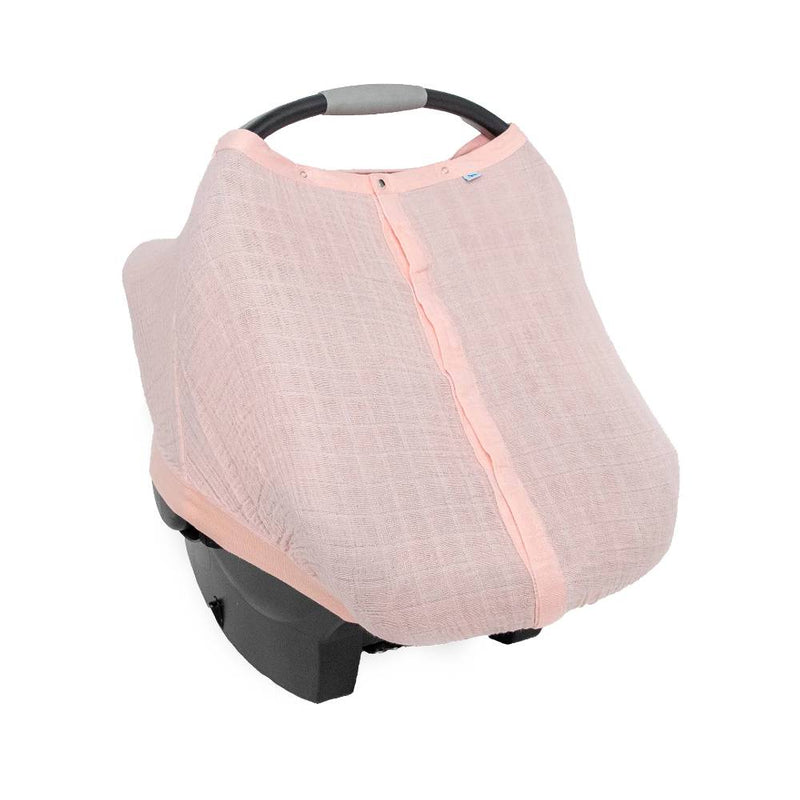 Muslin Car Seat Canopy V2  - Rose Petal