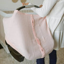 Muslin Car Seat Canopy V2  - Rose Petal