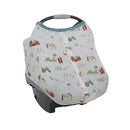 Muslin Car Seat Canopy V2 - Farmyard