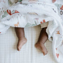 Little Unicorn | Single Cotton Muslin Swaddle - Farmyard