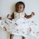 Little Unicorn | Single Cotton Muslin Swaddle - Farmyard