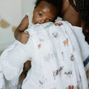 Little Unicorn | Single Cotton Muslin Swaddle - Farmyard