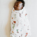 Little Unicorn | Single Cotton Muslin Swaddle - Farmyard