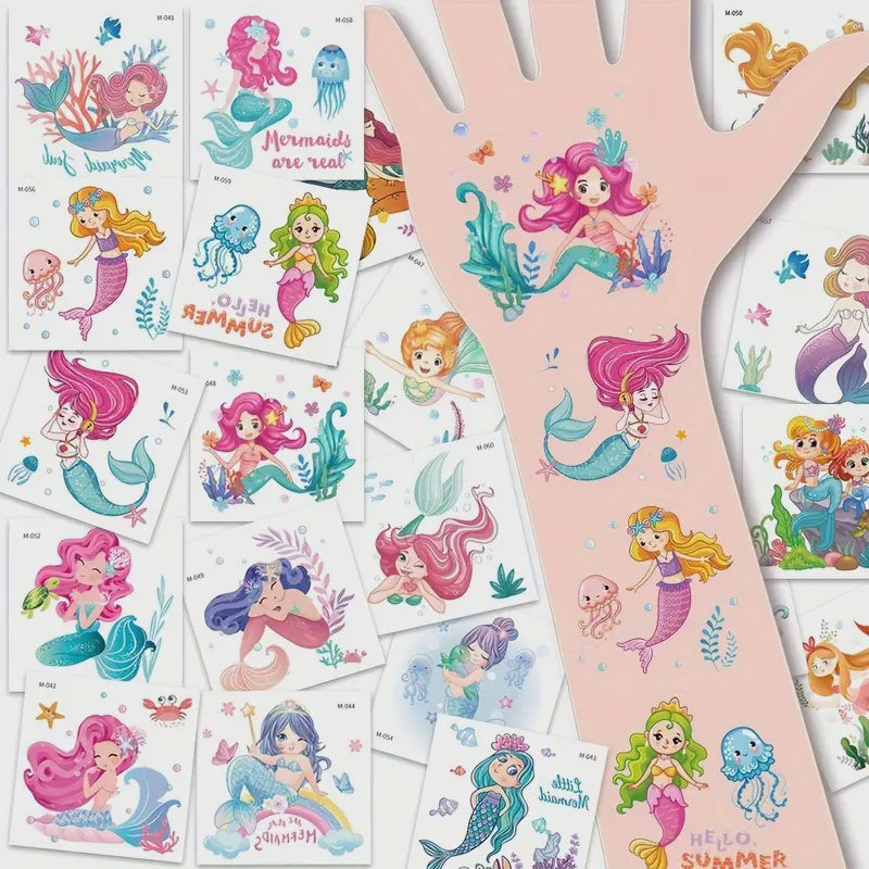 20 Sheets Mermaid Temporary Tattoos