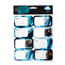 Spencil Self Adhesive Book Labels Ocean Marble Pack of 16