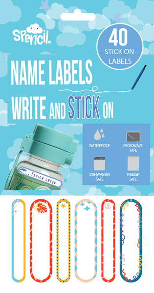 Spencil | Write & Stick On Name Labels 40pk