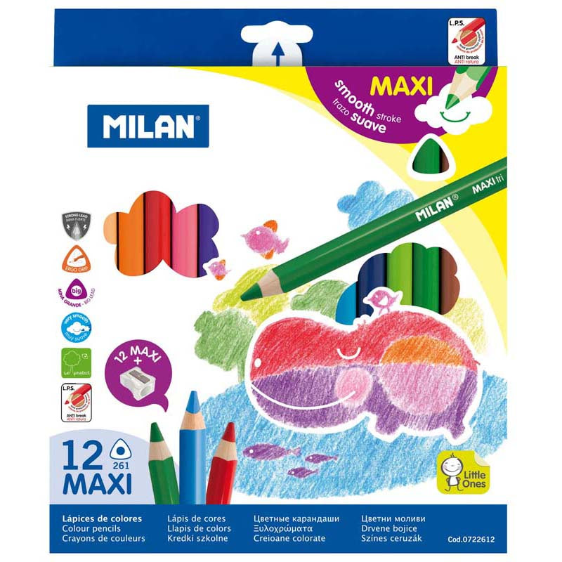 Milan Coloured Pencils Triangular Maxi Pack 12