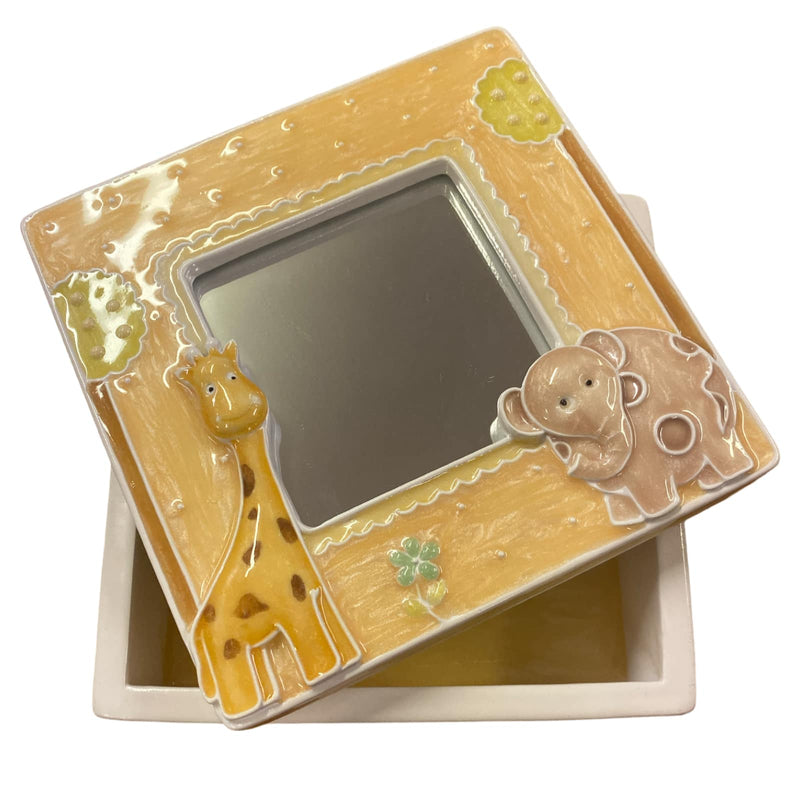 Ceramic baby box - Yellow Animals