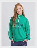 Eve girl | Ultimate 1/4 Zip Crew Sweatshirt (8 - 14 Years) in Green
