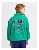 Eve girl | Ultimate 1/4 Zip Crew Sweatshirt (8 - 14 Years) in Green