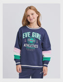 Eve Girl | Ultimate Panel Crew Sweatshirt (8 - 14Years) in Navy