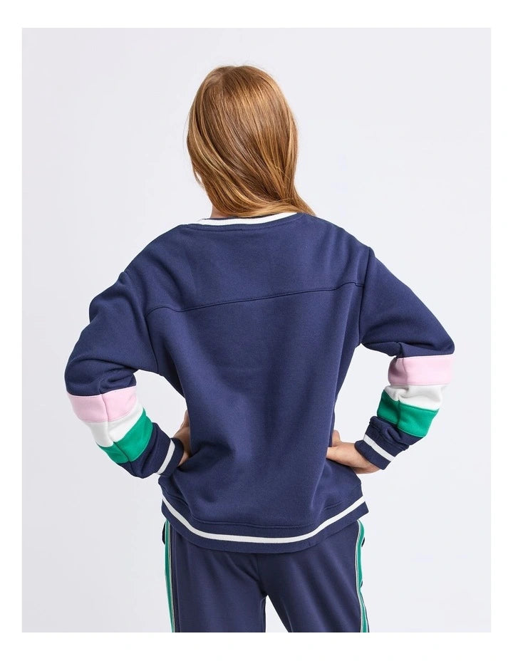 Eve Girl | Ultimate Panel Crew Sweatshirt (8 - 14Years) in Navy