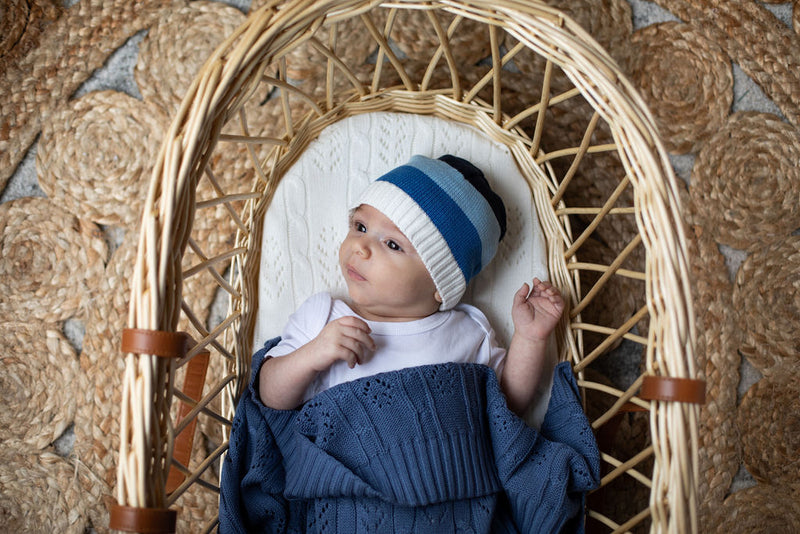 Midnight Blue Fern Bassinet Blanket