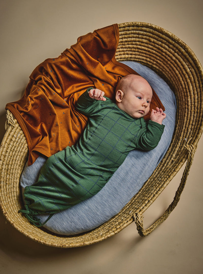 LFOH | Newcomer Baby Gown - Forest Check