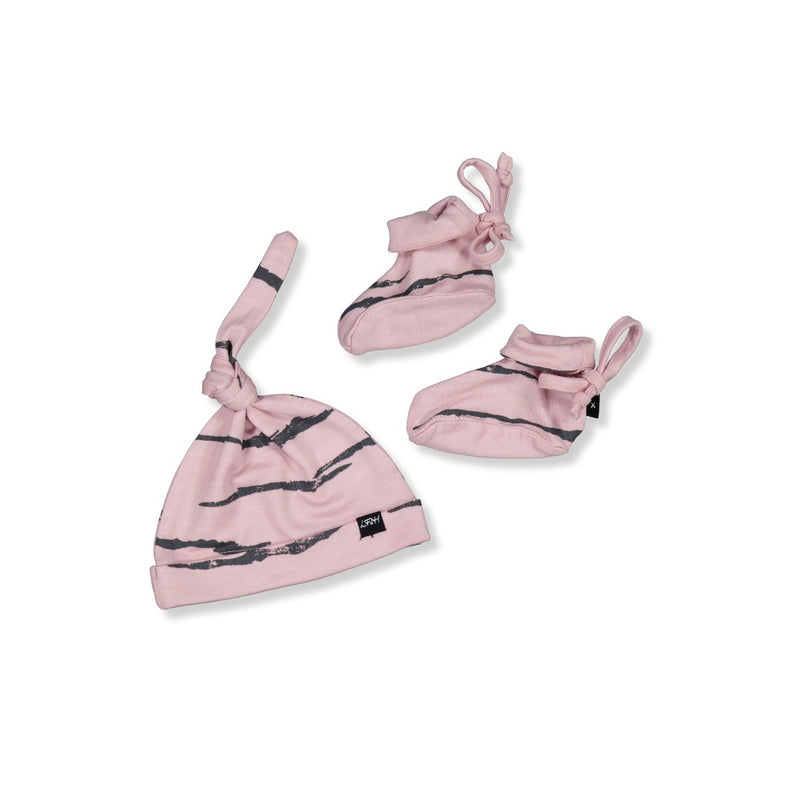 LFOH | Knotted Beanie & Bootie set - Lilac Tiger - O/S