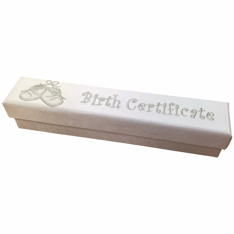 Unisex booties Birth Certificate Box