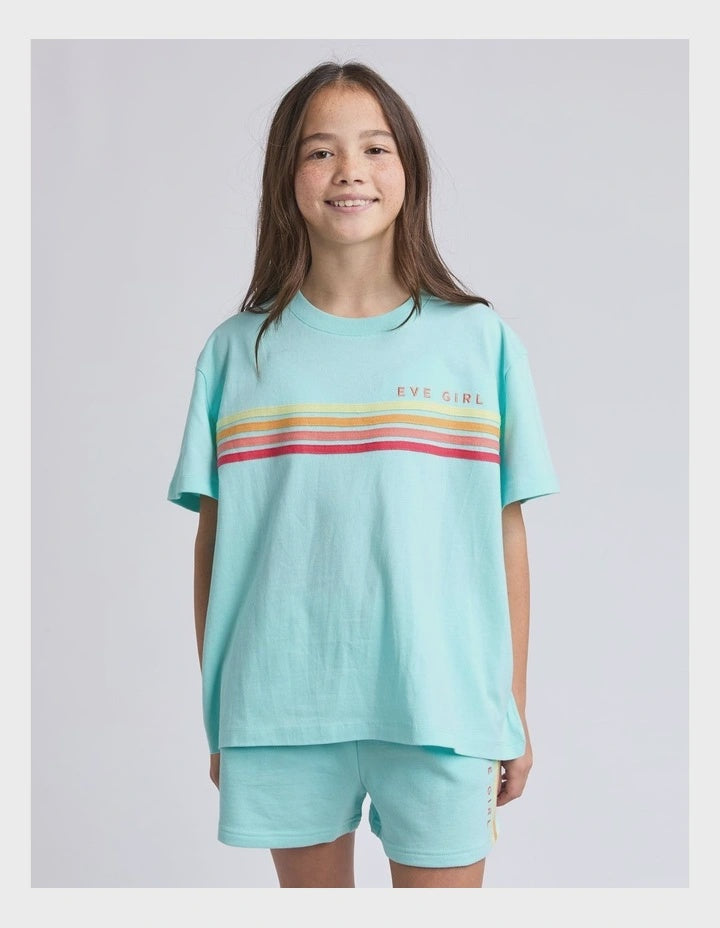 Eve Girl Retro Tee (8 - 14 Years) in Light Blue