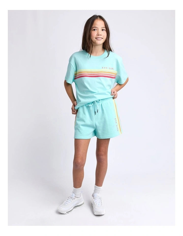 Eve Girl Retro Tee (8 - 14 Years) in Light Blue