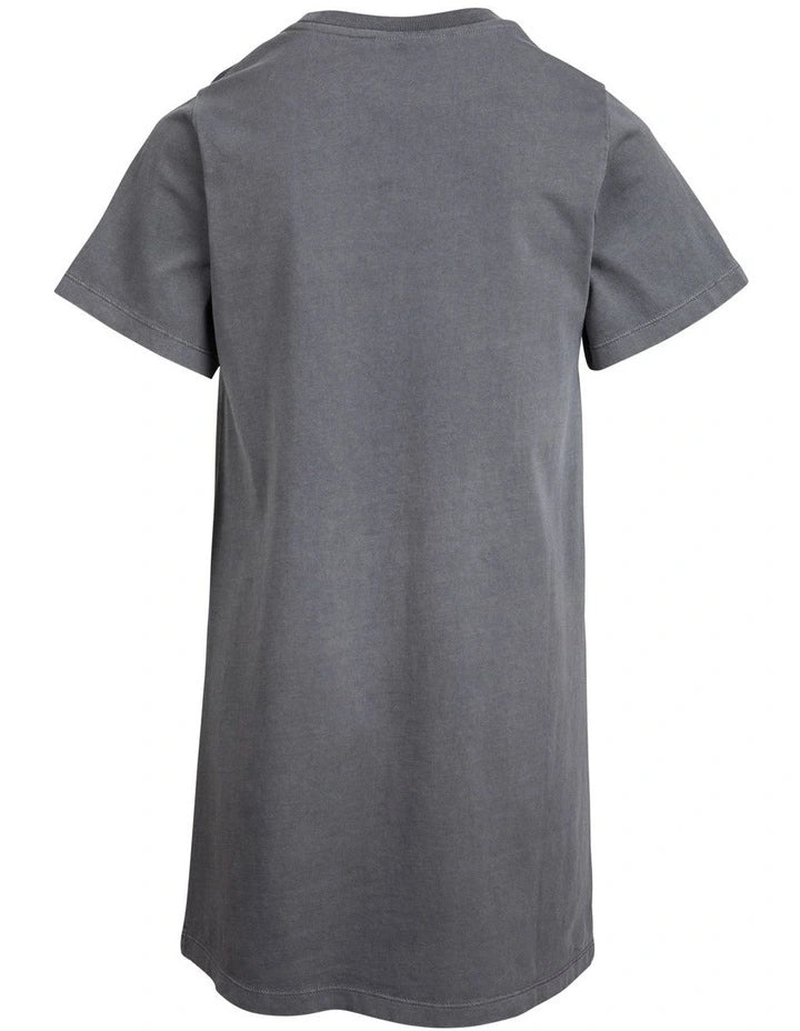 Eve Girl | Wild Heart Tee Dress (8 - 14 Years) in Charcoal