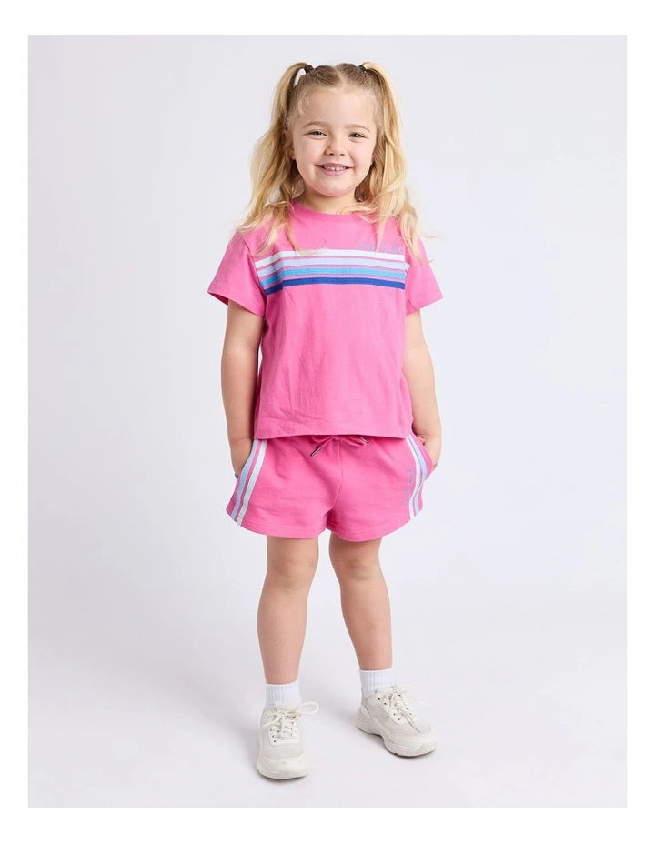 Eve Girl | Retro Fleece Short (3 - 7 Years) in Pink