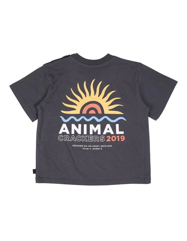 Animal Crackers | Ocean Rise Tee in Charcoal