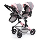 Bayer | Limited TWIN DOLLS PRAM Pink & Grey RRP $259.99