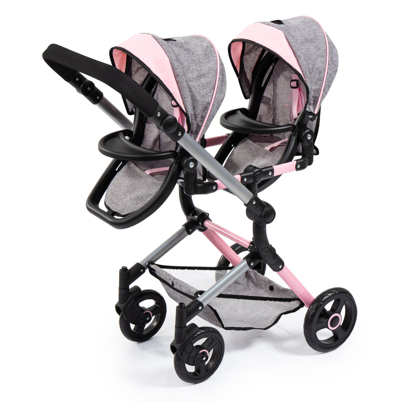 Bayer | Limited TWIN DOLLS PRAM Pink & Grey RRP $259.99