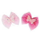 Pink Poppy Glitter Butterfly Bow Hair Clip