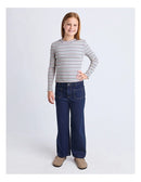 Eve Girl | Annie Long Sleeve Rib Top (8 - 14 Years) in Blue