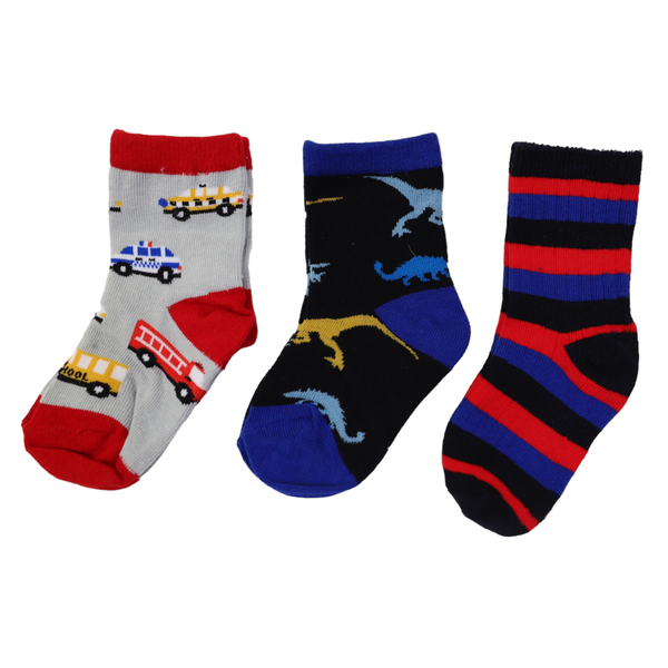 Korango | 3 pack Socks - Cars & Dinosaur