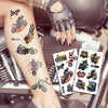 10pcs Watercolour Motorcross Temporary Tattoos