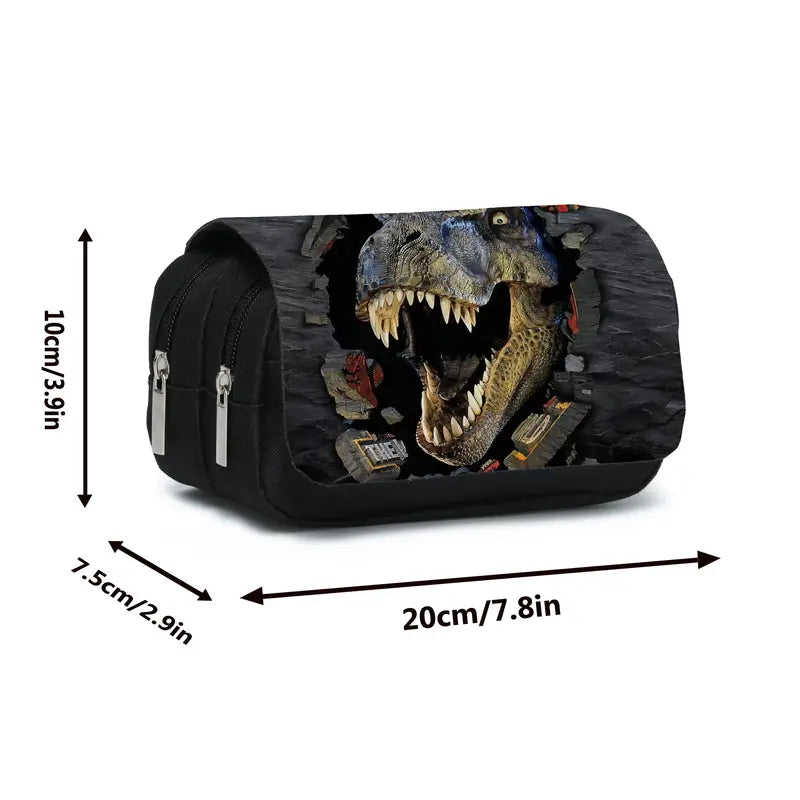 Dinosaur Black Pencil Case