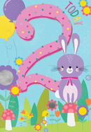 Deluxe Bunny 2-year-old Birthday card