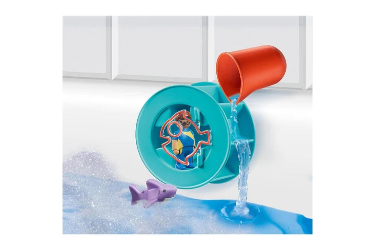 Playmobil 1.2.3 Aqua - Water Wheel with Baby Shark