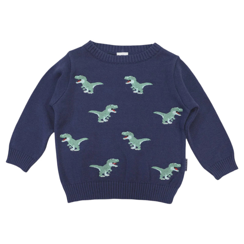 Korango |Baby Boy's T-Rex Knit Jumper - Navy