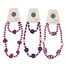 Pretty Wooden Jewellery set 2pc - Asst