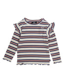 Animal Crackers - Alpine Frill LSLV Rib - stripe - Kids