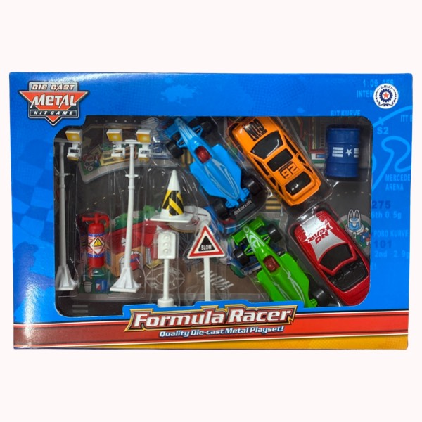 Die cast Formula Racer Playset - assorted