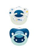 NUK Signature 6-18 months Night Soothers 2pk Assorted