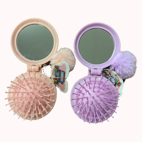 Happy Days | Compact Mirror with pop out Hairbrush