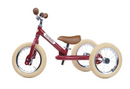 Red Vintage, Trybike Steel Chrome Parts & Creme Tyres (3 Wheel)