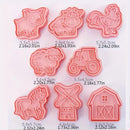 8pcs farm animal cookie cutter set