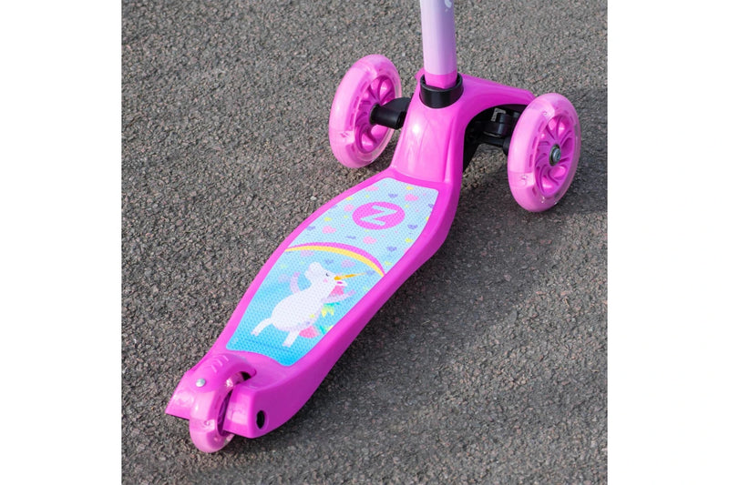 ZINC NON FOLDING T-MOTION EXPLORER 3 WHEEL SCOOTER- UNICORN