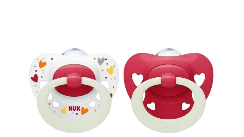 NUK Signature 6-18 months Night Soothers 2pk Assorted