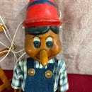 Vintage Pinocchio Hand Carved Wooden Marionette / Puppet