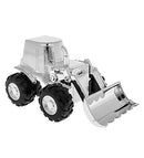 Silver tractor/digger money box