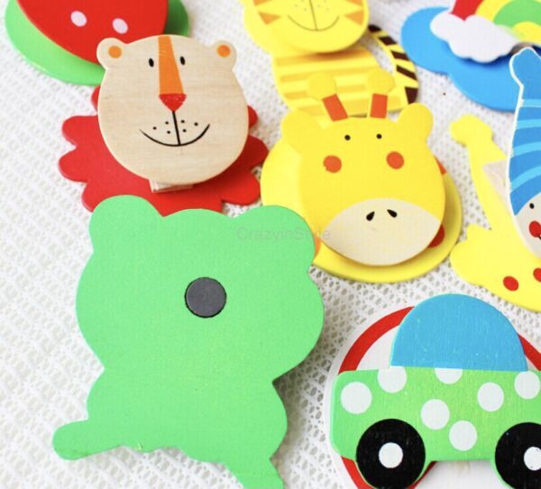 Wooden Clip  Fridge Magnets - Asst