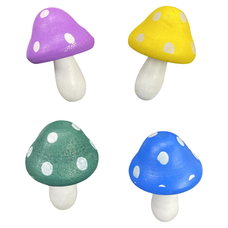 Cute Wooden Mushrooms - Assorted colours